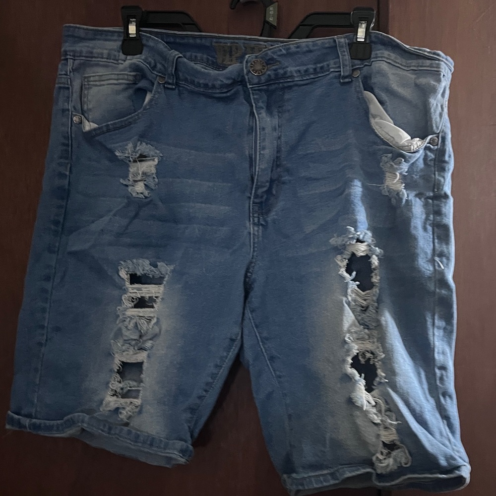 VIP Ripped Blue Jean Shorts